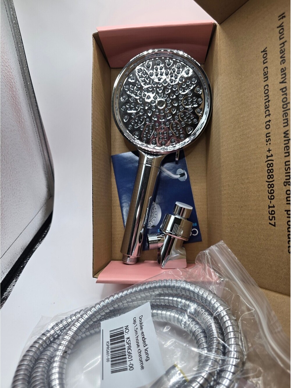 Cobbe KSCD401-3 Filtered Handheld Shower Head 6 Spray Modes Chrome New